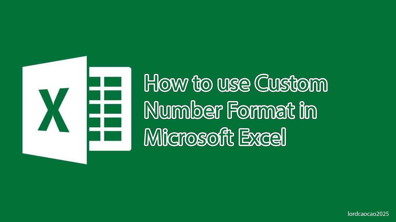 How To Use Custom Number Format In Microsoft Excel YouTube How To Use Custom Number Format In Microsoft Excel YouTube