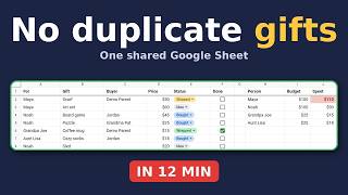Holiday Gift List in 12 Minutes (One Shared Sheet, No Duplicate Gifts)