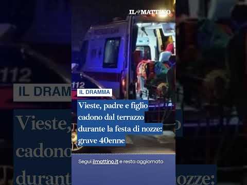 Video Vieste, padre e figlio cadono dal terrazzo durante la festa di nozze: grave 40enne