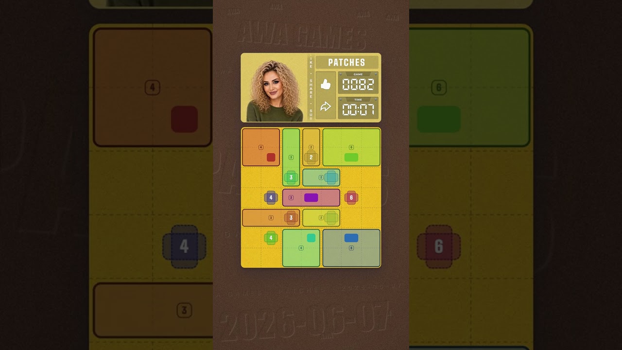 LinkedIn Patches #82 solved board for June 7, 2026, 7x7 grid