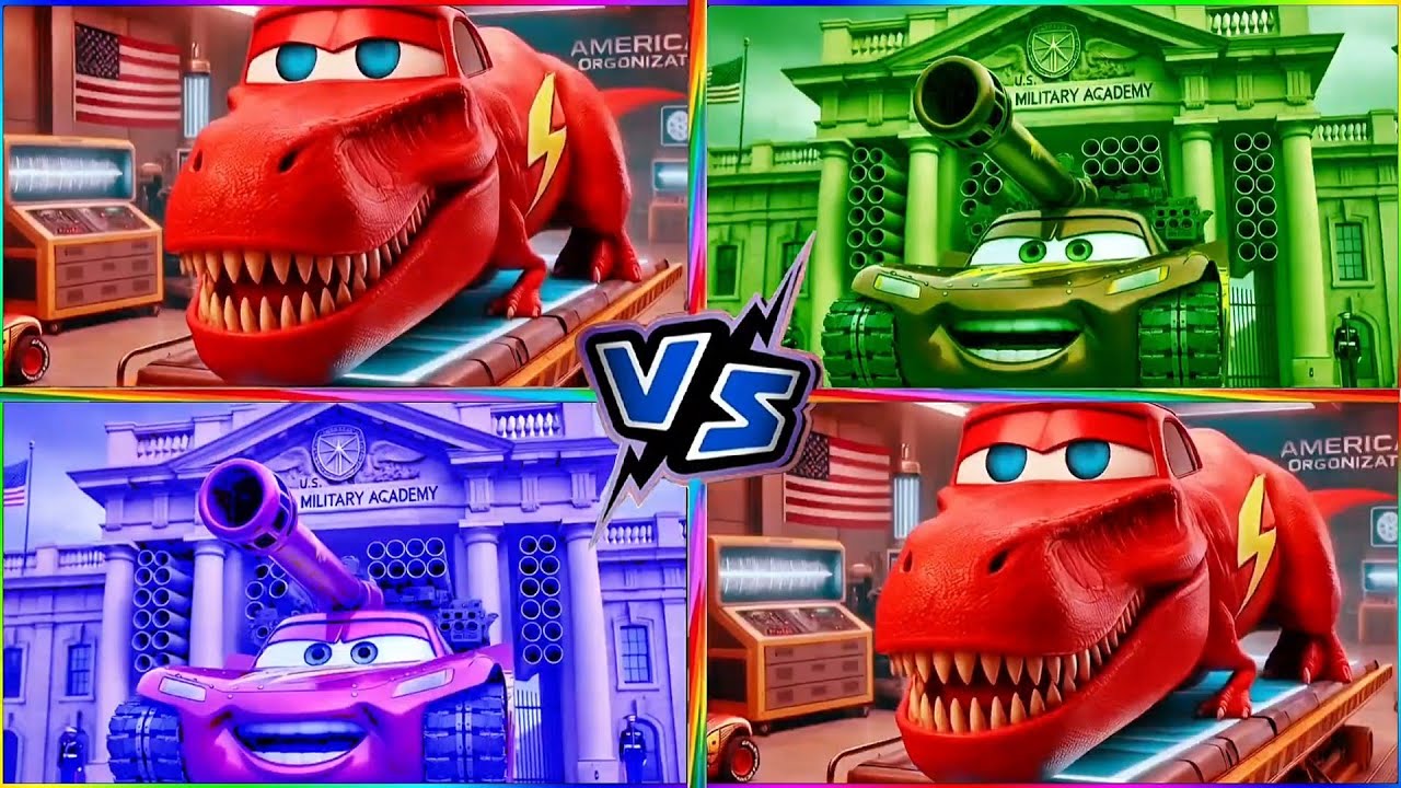 ⚡LIGHTNING MCQUEEN DINOSAUR vs 💥MCQUEEN MONSTER TANK 🎶Coffin Dance Song
