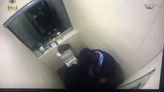 Adekunle and Venita kissing in the toilet  