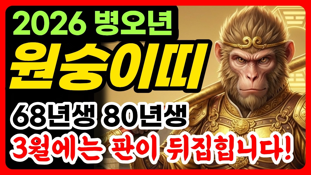 원숭이띠 3월 운세 | 68년생 80년생 원숭이띠 3월에 판이 뒤집힙니다 | 입춘 이후 재물운 긴급 공개