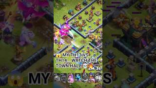 💀 TH13 vs TH14 😱 TOWN HALL DOWN FAST! 🔥⭐⭐⭐ #Shorts