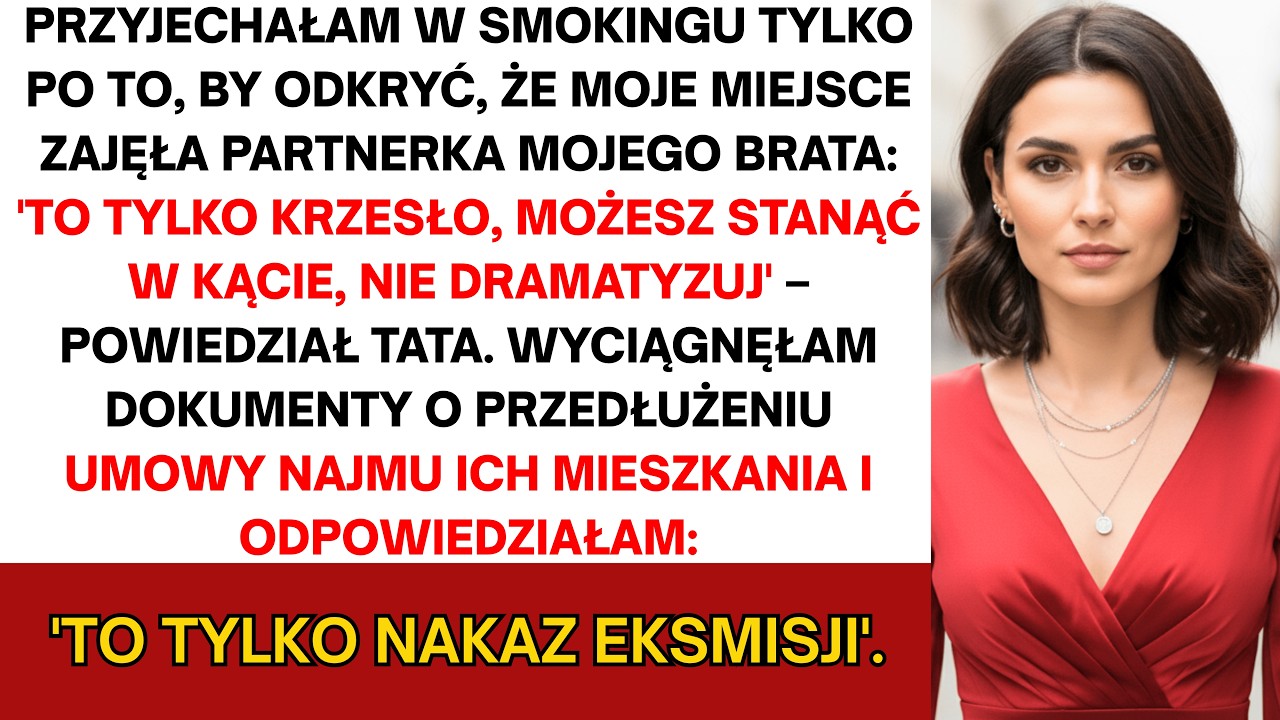 Poszłam na trzydziestą rocznicę rodziców do ekskluzywnej restauracji, którą sama wynajęłam. Stół nakryto dla czworga, ale moje krzesło z poduszką ortopedyczną pod świeżo operowaną kostką zajmowała...