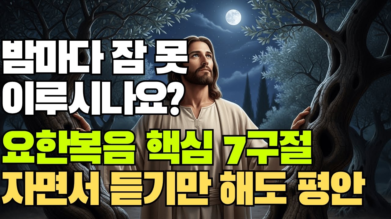 잠들기 전 꼭 묵상해야 할 요한복음 핵심 7구절! 자면서 듣기만 해도 마음이 평안해지는 치유의 말씀ㅣ성경말씀ㅣ말씀묵상