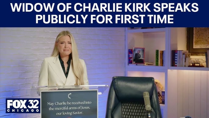 Widow of Charlie Kirk speaks publicly for first time - YouTube