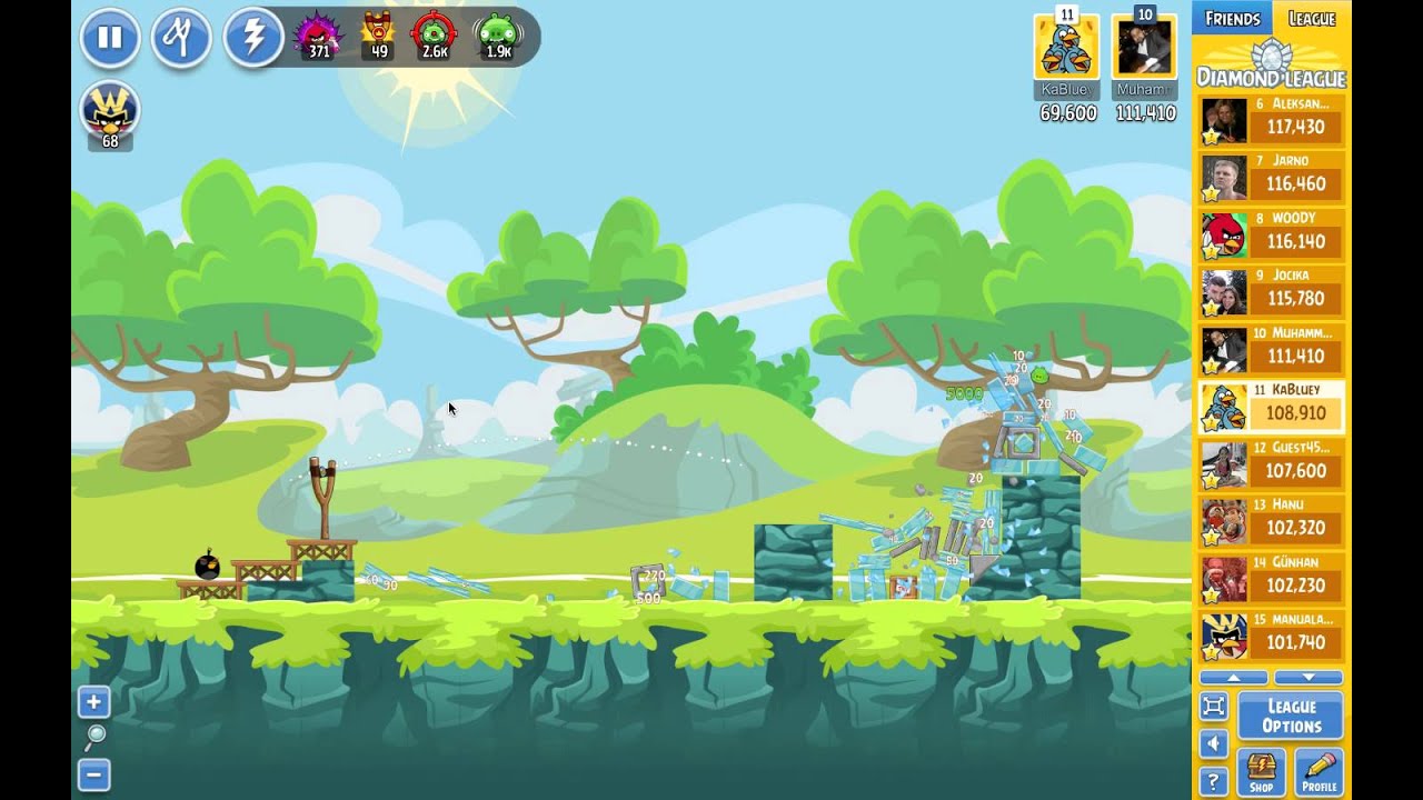 Angry Birds Friends week 192 tournament 1 level 1 no power 110k