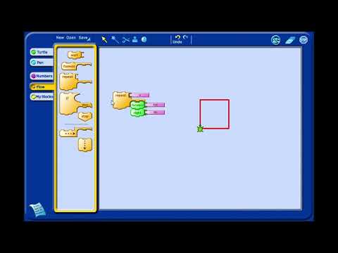 TurtleArt: 3. How to draw a square using Repeat block