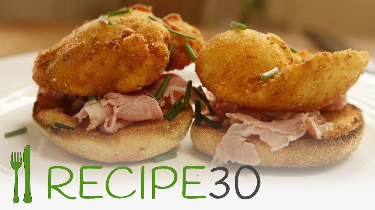 FRIED EGGS CRISPY OUTSIDE, HOT SOFT INSIDE with smoked ham | Recipe30