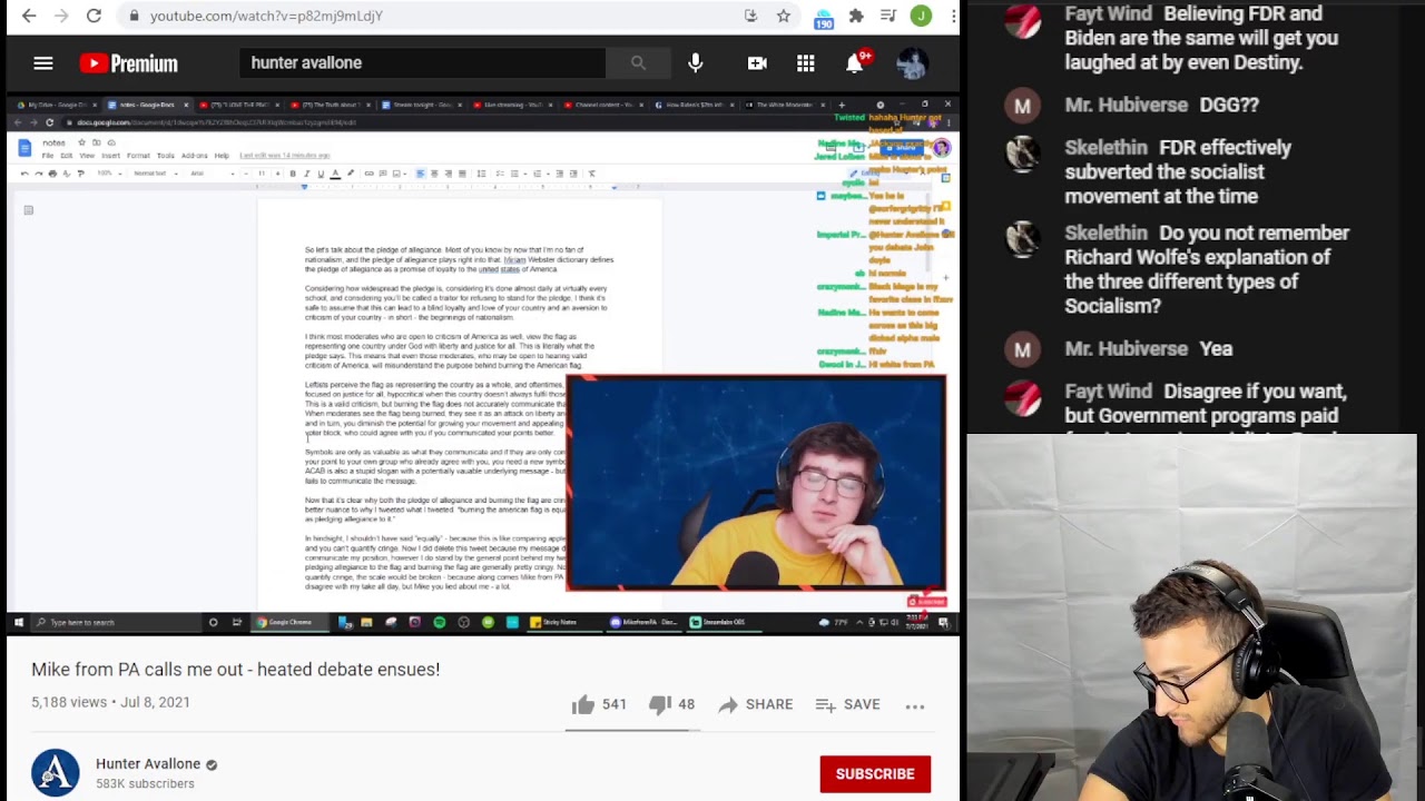 WOW! Mike from PA vs Hunter Avallone HEATED Debate/Drama Review - Subscribe to Jolah. He doesn't upload videos anymore, but he deserves your subscription anyway.