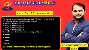 For two non-zero complex numbers z_1 and z_2, if REE Main 2023 (Online) 29th January Morning Shift