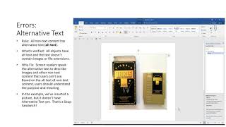 Word for Windows 2016 Accessibility Checker:  Alternate Text Errors