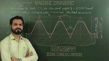 B S W Thread Or Profile Of British Standard Whitworth Thread In Machine Drawing (Part-4)