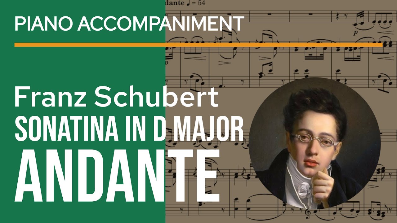 Schubert - Sonata in D Major D384 2nd mov. Andante Piano Accompaniment | sheet music play along