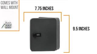 Audiology 48 Slot Key Lock Box Combination Lock Wall Mounted Key Cabinet with Key Tags Steel Reviews