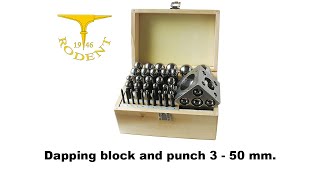 Dapping block and punch 3 - 50 mm. RODENT POLAND