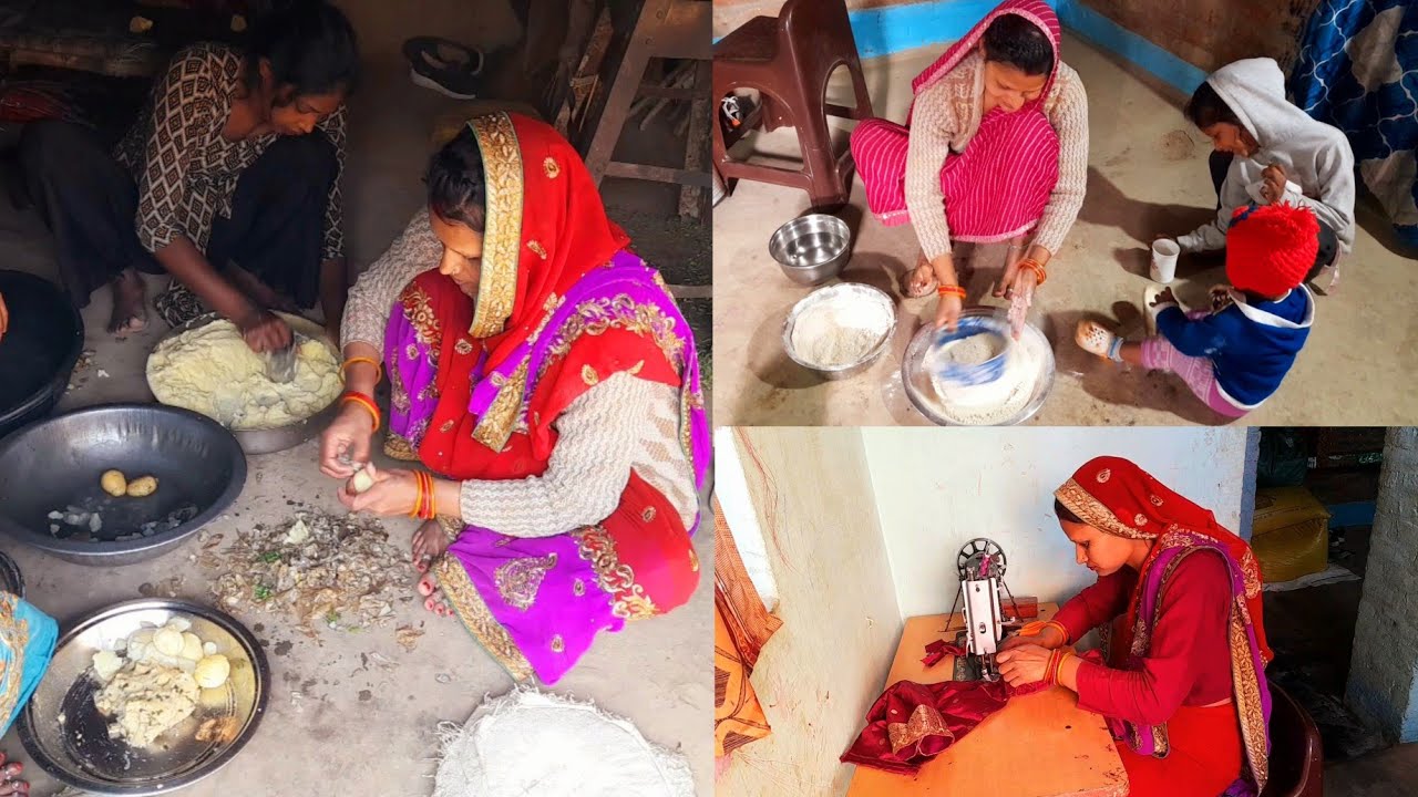 शुरू💁 हो गई होली की तैयारी सब ने मिलकर बना लिये आलू के पापड़ वो भी इतनी धूप में🌞||