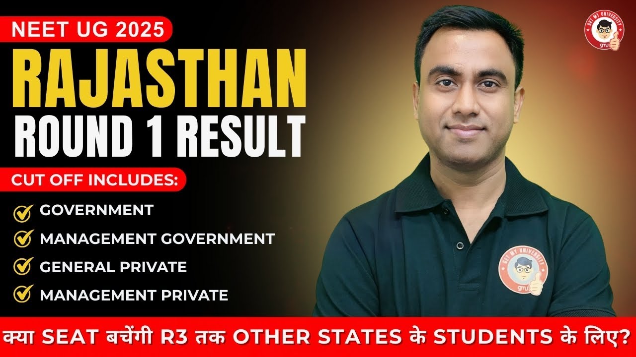 Rajasthan NEET UG 2025 Round 1 Govt & Private Cutoff Analysis | Expected R 2 Cutoff Prediction 😱