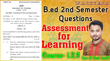 Bed 2nd semester Question Paper(Assesment for learning)Course-1.2.9 Bed Previous year question paper
