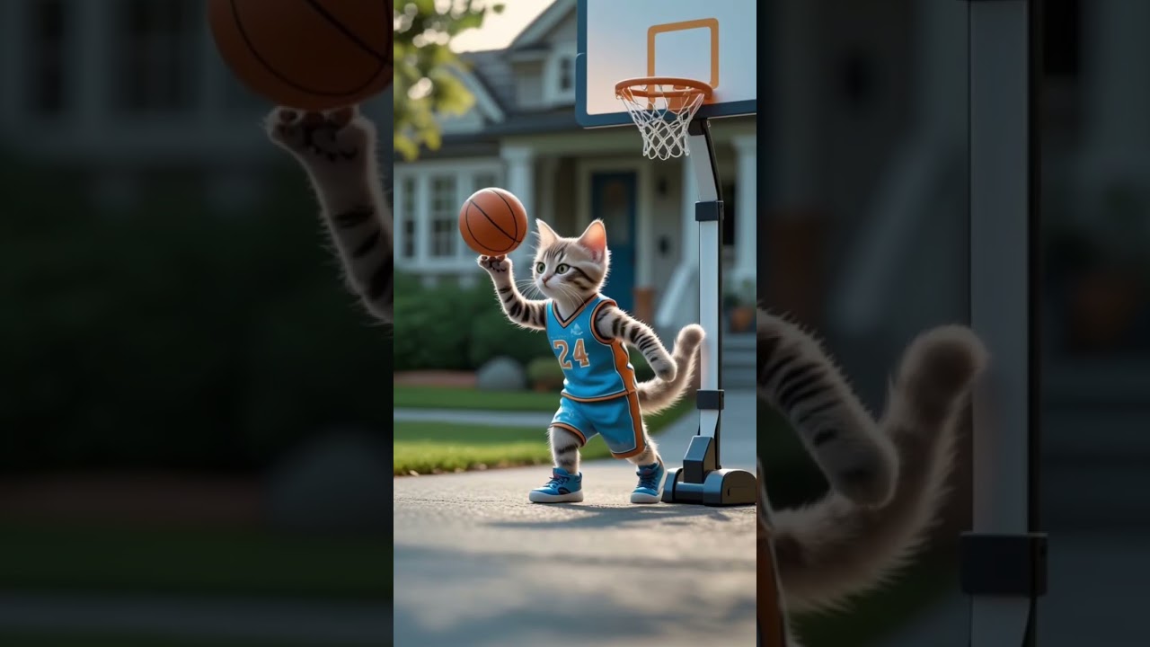 Kitten Playing Basketball 🏀 