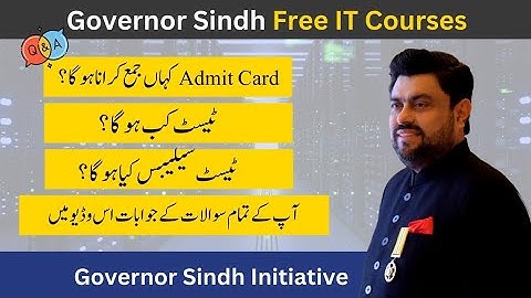 Governor Sindh IT Course Test Syllabus | Governor Sindh IT Course Test Questions | Test Details