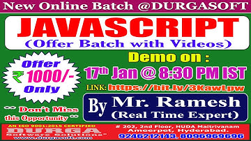 JAVASCRIPT Online Training @ DURGASOFT