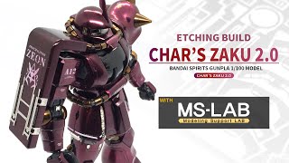 Eng Sub) Chars Zaku 2.0 MG etching With. MS-LAB - Gundam Build - gundam asmr - gunpla asmr - Gunpla