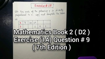 Mathematics Book 2 ( D2 ) New syllabus | 7th Edition | Exercise 1 A | Question no 9 | in Urdu