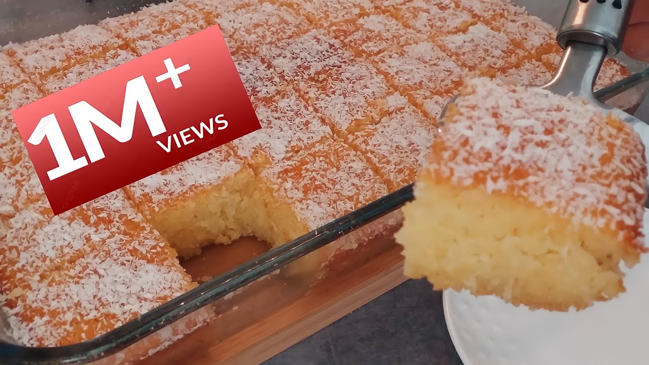 Basbousa à la noix de coco/coconut basbousa/ طريقة عمل البسبوسه بجوز الهند سهلة و مضمونة👌