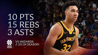 Trayce Jackson-Davis 10 pts 15 rebs 3 asts vs Wizards 23/24 season