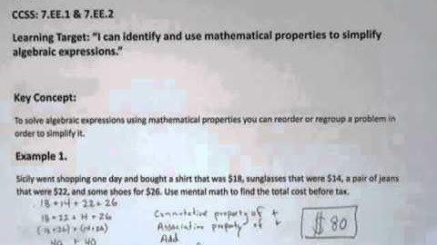 5.3b Simplify Algebraic Expressions Using Operation Properties