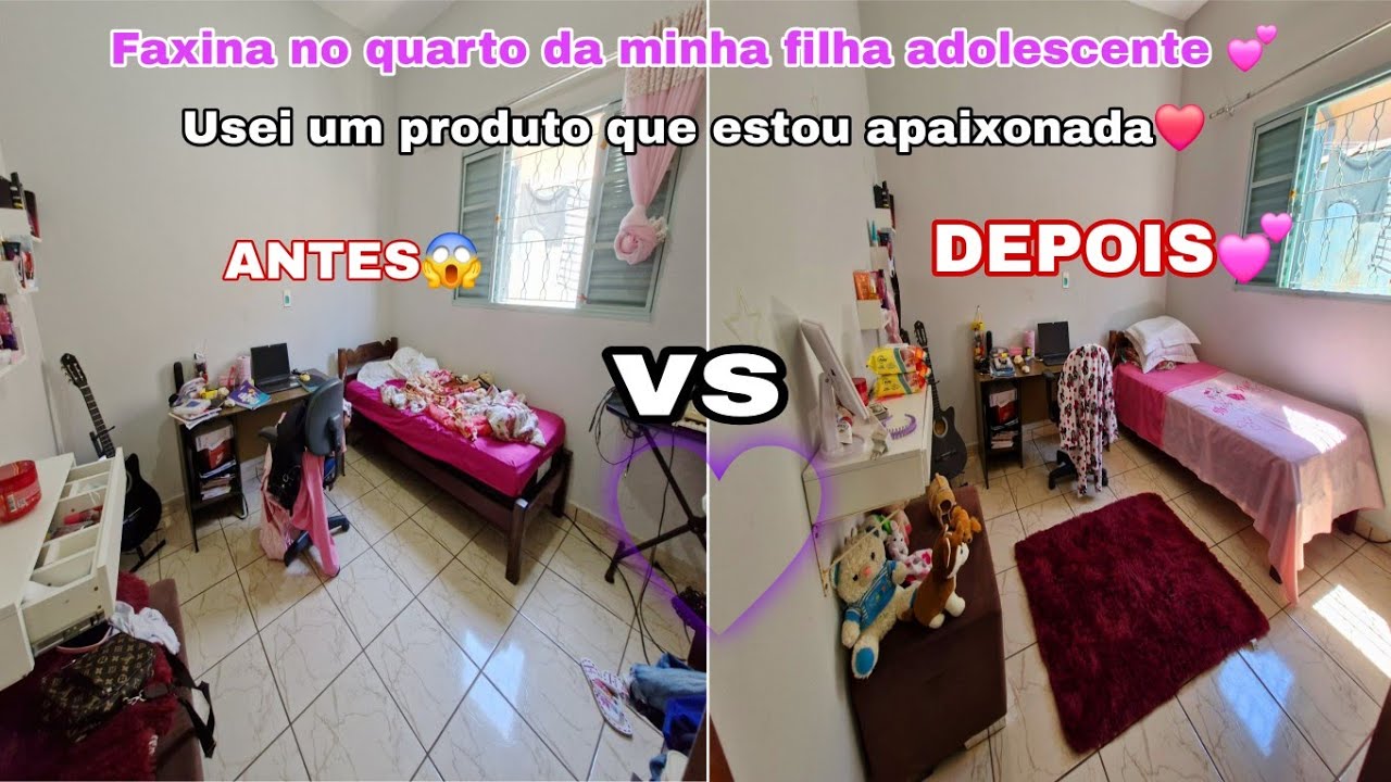 O QUARTO DELA TAVA UM CAOS😱|FAXINEI TUDO COM MEU PRODUTO DO MOMENTO💕💕💕