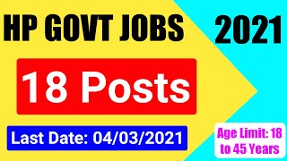        2021  Hp New Govt Jobs 2021  Himachal Govt Recruitment 2021