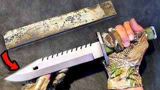 SUPER SHARP, 100% HANDMADE! Forging A Military D80 Knife with Damascus Steel | MetalCraftingMaster