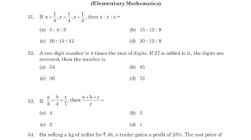 apssb forester exam 2022 elementary maths part| apssb previous year maths   question paper