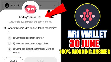 Ari Wallet Today Quiz 30 June | Ari Wallet Quiz Today |Arichain Wallet Quiz Answers Today |Xenea