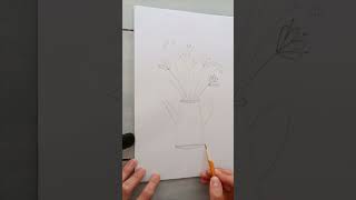 Рисуем эскиз весенней иллюстрации. How to draw flowers. #shorts #flowers #sketch