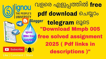 Mmpb 005 free solved assignment 2024 - 2025 pdf links in description