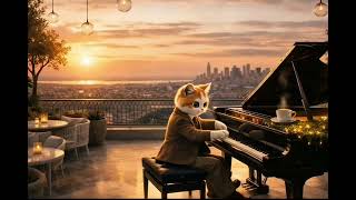 Gentle Cat Piano Solo in a Cozy Night Cafe screenshot 2