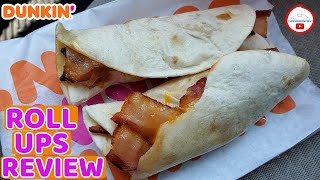 Today i review the new bacon & cheese rollups from dunkin! ($3) they
also offer a ham and option for $2! 2 slices of slice american che...