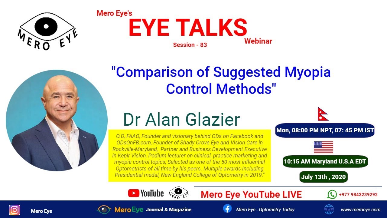 Comparison of Suggested Myopia Control Methods by Dr Alan Glazier
