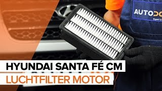 Hoe Luchtfilter van de motor HYUNDAI SANTA FÉ II (CM) vervangen - videohandleidingen