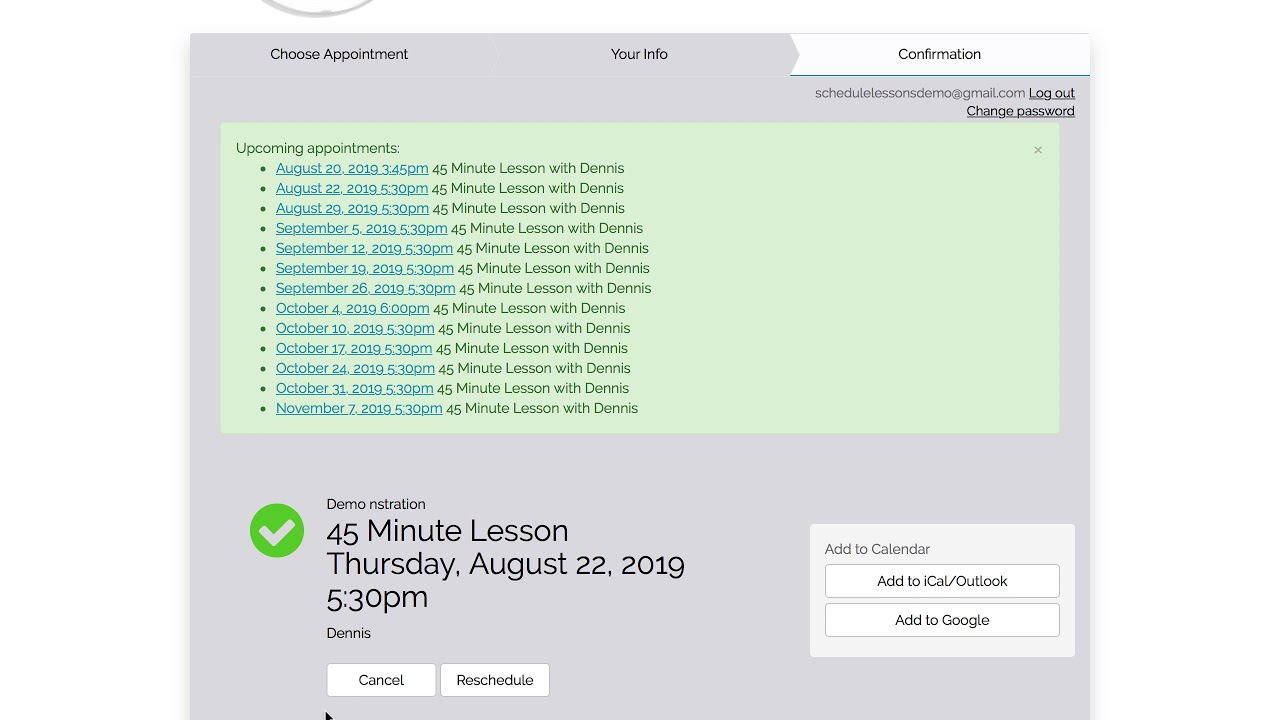 Online Lesson Scheduling Tutorial - YouTube