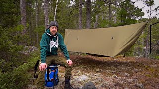 Solo Spring Hammock Camp in the Rain - 4 WALLED FLOATING SHELTER IN THE FOREST- UGQ Outdoors Gear!