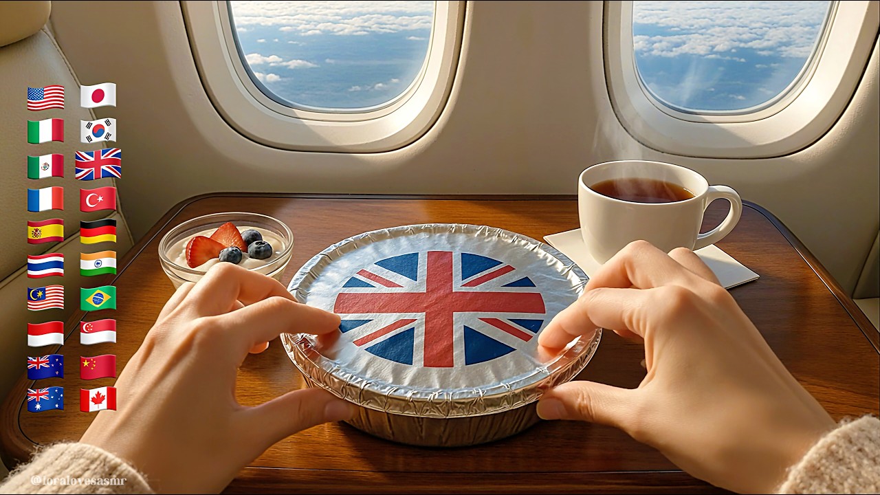 Which First Class Meal Would You Choose? ✈️ 20 Countries Satisfying Airplane ASMR