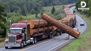 INSANE Logging Truck Driving Skills – Oversize Timber Loads & Fastest Chainsaw Machines!