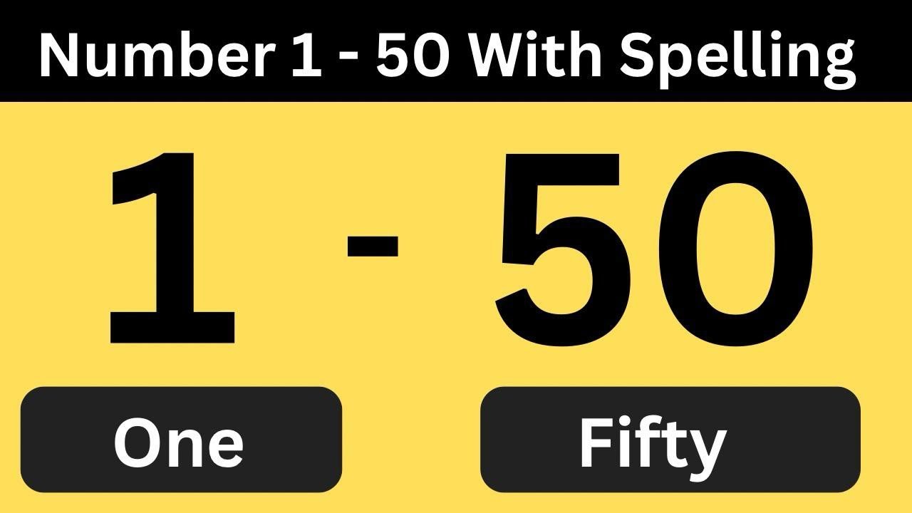 Number Names 1 to 50 in English | Numbers spelling 1-50 | Learn numbers ...