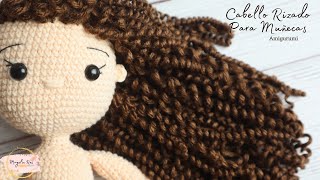 Como hacer y poner cabello rizado con lana para amigurumi💜Mayelin Ros