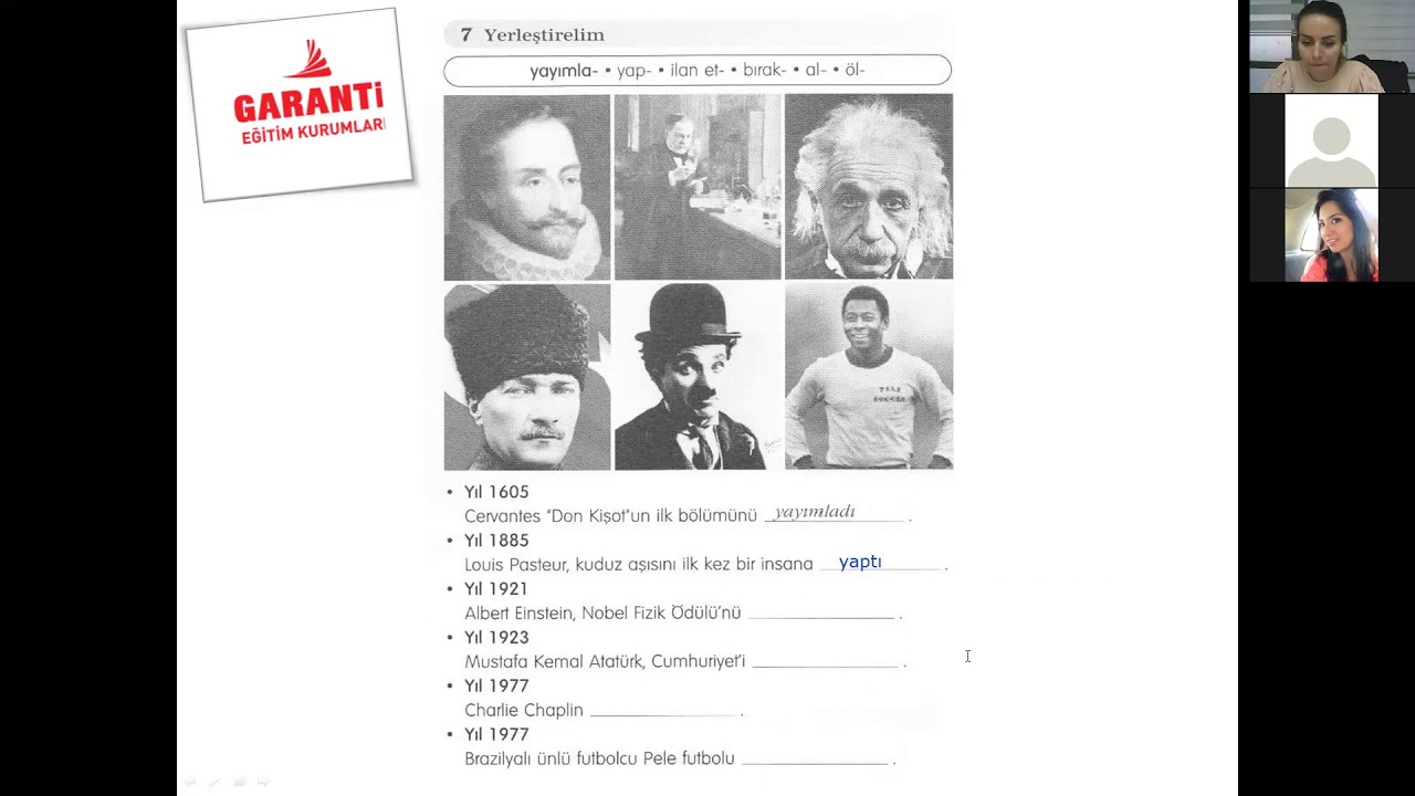 Belirli Geçmiş Zaman Alıştırmalar